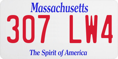 MA license plate 307LW4