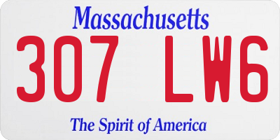 MA license plate 307LW6