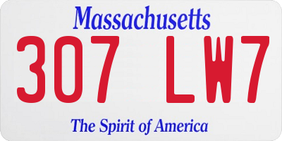 MA license plate 307LW7