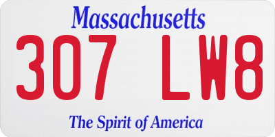 MA license plate 307LW8
