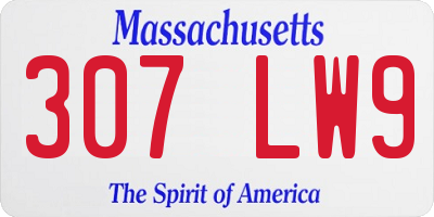 MA license plate 307LW9