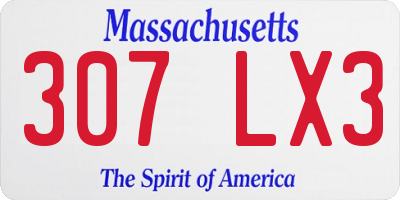 MA license plate 307LX3