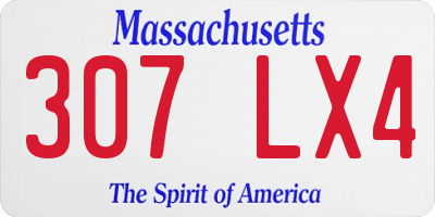 MA license plate 307LX4