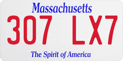 MA license plate 307LX7