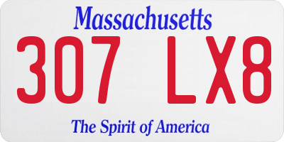 MA license plate 307LX8