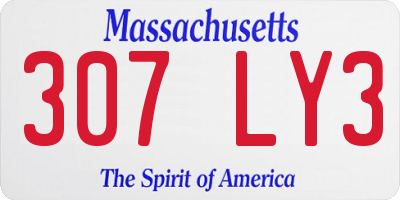 MA license plate 307LY3