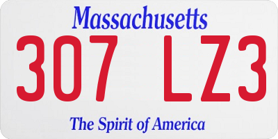 MA license plate 307LZ3