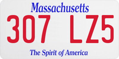 MA license plate 307LZ5