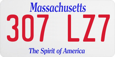MA license plate 307LZ7