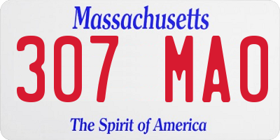 MA license plate 307MA0