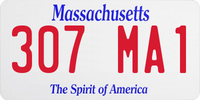 MA license plate 307MA1