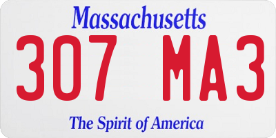 MA license plate 307MA3