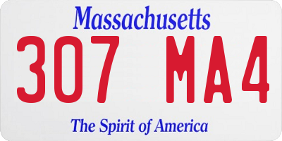 MA license plate 307MA4