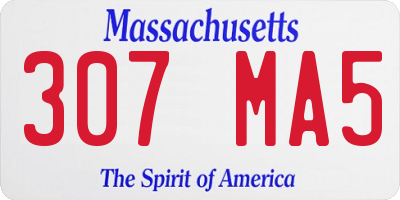 MA license plate 307MA5