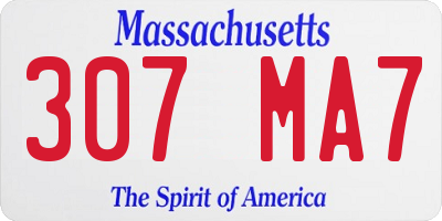 MA license plate 307MA7