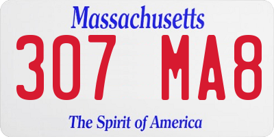 MA license plate 307MA8