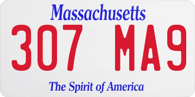 MA license plate 307MA9