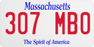MA license plate 307MB0