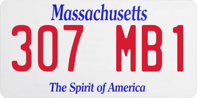 MA license plate 307MB1