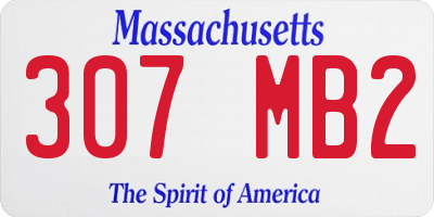 MA license plate 307MB2