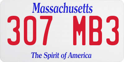 MA license plate 307MB3