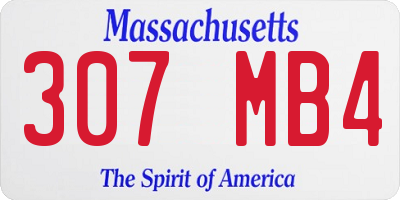 MA license plate 307MB4