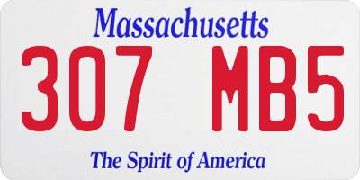 MA license plate 307MB5