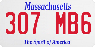 MA license plate 307MB6