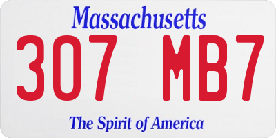 MA license plate 307MB7
