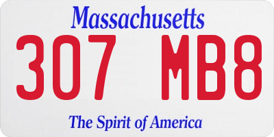 MA license plate 307MB8