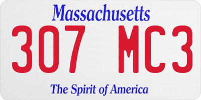 MA license plate 307MC3