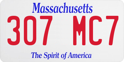 MA license plate 307MC7