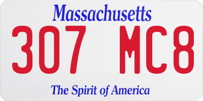 MA license plate 307MC8