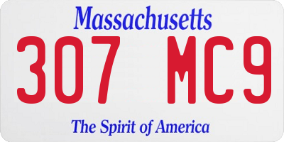 MA license plate 307MC9