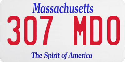 MA license plate 307MD0