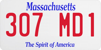 MA license plate 307MD1