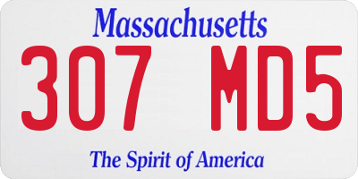 MA license plate 307MD5