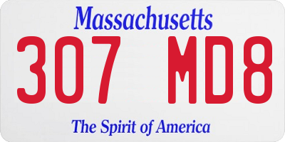 MA license plate 307MD8