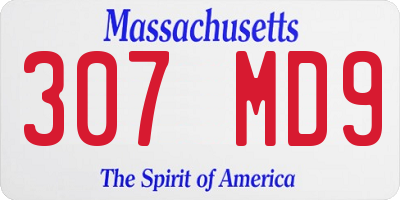 MA license plate 307MD9