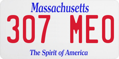 MA license plate 307ME0