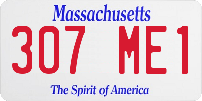 MA license plate 307ME1