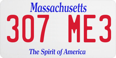 MA license plate 307ME3