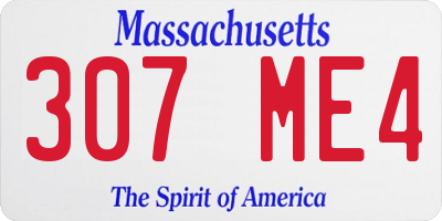 MA license plate 307ME4