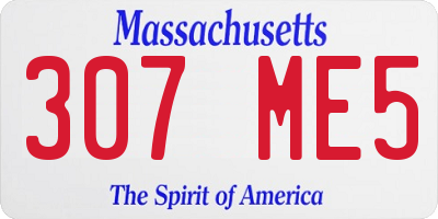 MA license plate 307ME5