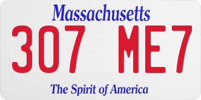 MA license plate 307ME7