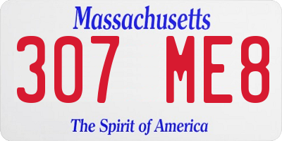 MA license plate 307ME8