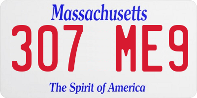 MA license plate 307ME9