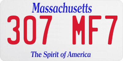 MA license plate 307MF7