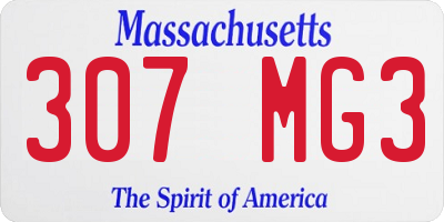 MA license plate 307MG3