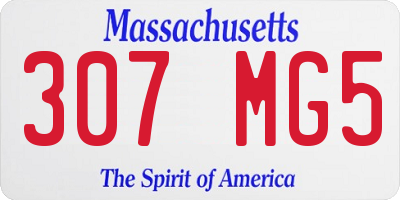 MA license plate 307MG5